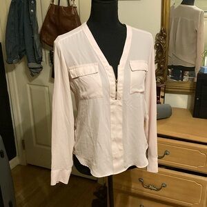 Express Pink Buttoned Relaxed Blouse